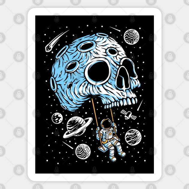 Space Skull Swing Magnet by machmigo